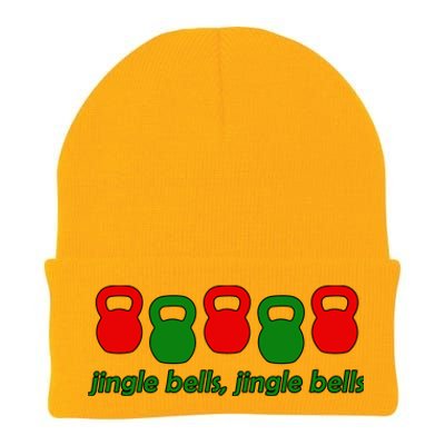 Jingle Bells Kettlebell Christmas Holiday Workout Knit Cap Winter Beanie