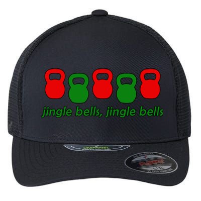 Jingle Bells Kettlebell Christmas Holiday Workout Flexfit Unipanel Trucker Cap