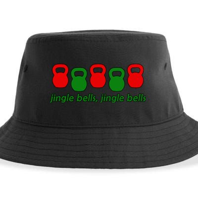 Jingle Bells Kettlebell Christmas Holiday Workout Sustainable Bucket Hat