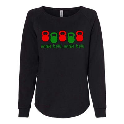 Jingle Bells Kettlebell Christmas Holiday Workout Womens California Wash Sweatshirt