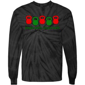 Jingle Bells Kettlebell Christmas Holiday Workout Tie-Dye Long Sleeve Shirt