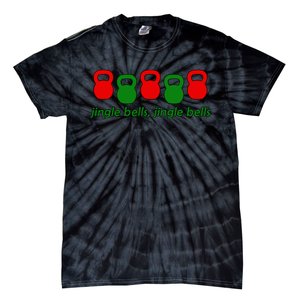 Jingle Bells Kettlebell Christmas Holiday Workout Tie-Dye T-Shirt