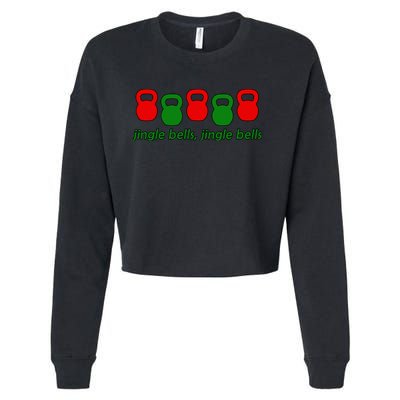 Jingle Bells Kettlebell Christmas Holiday Workout Cropped Pullover Crew