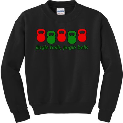 Jingle Bells Kettlebell Christmas Holiday Workout Kids Sweatshirt