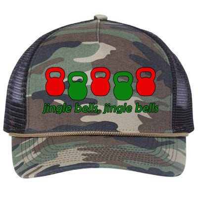 Jingle Bells Kettlebell Christmas Holiday Workout Retro Rope Trucker Hat Cap