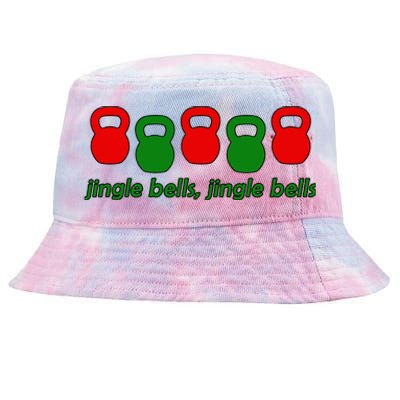 Jingle Bells Kettlebell Christmas Holiday Workout Tie-Dyed Bucket Hat