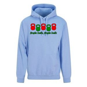 Jingle Bells Kettlebell Christmas Holiday Workout Unisex Surf Hoodie