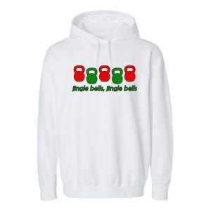 Jingle Bells Kettlebell Christmas Holiday Workout Garment-Dyed Fleece Hoodie