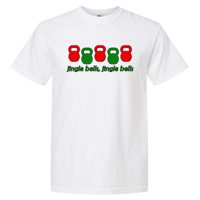 Jingle Bells Kettlebell Christmas Holiday Workout Garment-Dyed Heavyweight T-Shirt