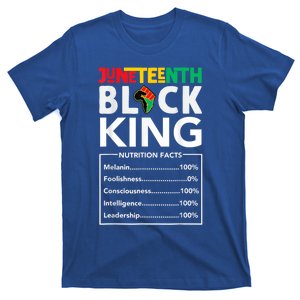 Junenth Black King Nutritional Facts Melanin Dad Gift T-Shirt