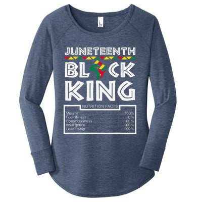 Juneteenth Black King Melanin Dad Fathers Day Father Fun Women's Perfect Tri Tunic Long Sleeve Shirt