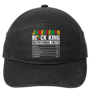 Juneteenth Black King Nutritional Facts Melanin Men Father 7-Panel Snapback Hat