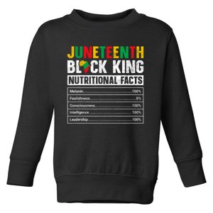 Juneteenth Black King Nutritional Facts Melanin Men Father Toddler Sweatshirt