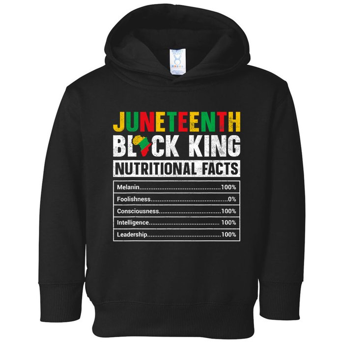 Juneteenth Black King Nutritional Facts Melanin Men Father Toddler Hoodie