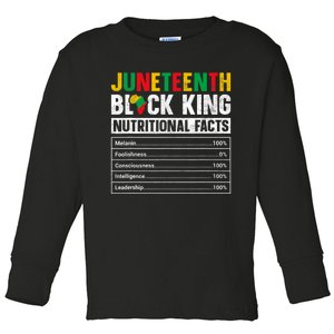 Juneteenth Black King Nutritional Facts Melanin Men Father Toddler Long Sleeve Shirt