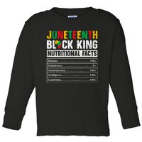 Juneteenth Black King Nutritional Facts Melanin Men Father Toddler Long Sleeve Shirt