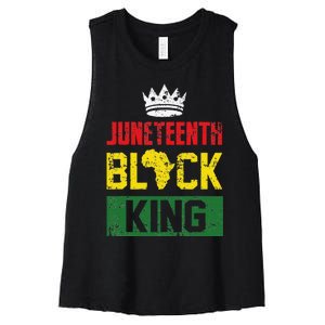 Juneteenth Black King Nutritional Facts Juneteenth Women's Racerback Cropped Tank