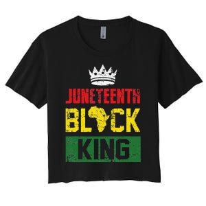 Juneteenth Black King Nutritional Facts Juneteenth Women's Crop Top Tee