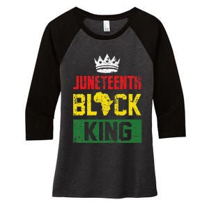 Juneteenth Black King Nutritional Facts Juneteenth Women's Tri-Blend 3/4-Sleeve Raglan Shirt