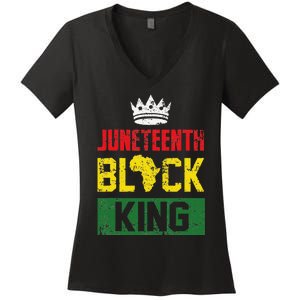 Juneteenth Black King Nutritional Facts Juneteenth Women's V-Neck T-Shirt