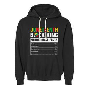 Juneteenth Black King Nutritional Facts Melanin Father Garment-Dyed Fleece Hoodie