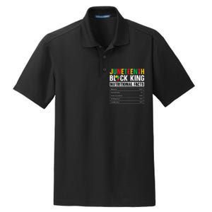 Juneteenth Black King Nutritional Facts Melanin Father Dry Zone Grid Polo