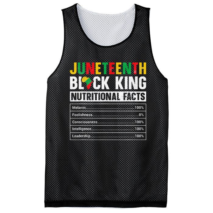 Juneteenth Black King Nutritional Facts Melanin Father Mesh Reversible Basketball Jersey Tank