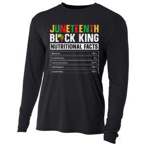 Juneteenth Black King Nutritional Facts Melanin Father Cooling Performance Long Sleeve Crew