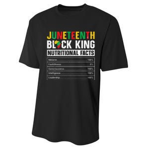 Juneteenth Black King Nutritional Facts Melanin Father Performance Sprint T-Shirt