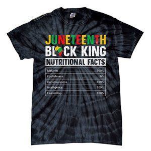 Juneteenth Black King Nutritional Facts Melanin Father Tie-Dye T-Shirt