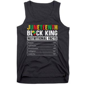 Juneteenth Black King Nutritional Facts Melanin Father Tank Top