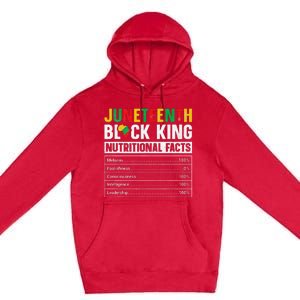 Juneteenth Black King Nutritional Facts Melanin Father Premium Pullover Hoodie