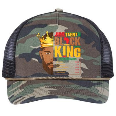 Juneteenth Black King Nutritional Facts Pride African Retro Rope Trucker Hat Cap