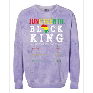 Juneteenth Black King Nutrition Facts Father's Day Melanin Colorblast Crewneck Sweatshirt