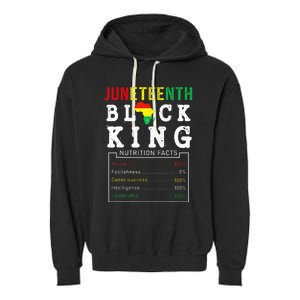 Juneteenth Black King Nutrition Facts Father's Day Melanin Garment-Dyed Fleece Hoodie