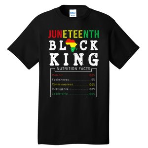 Juneteenth Black King Nutrition Facts Father's Day Melanin Tall T-Shirt