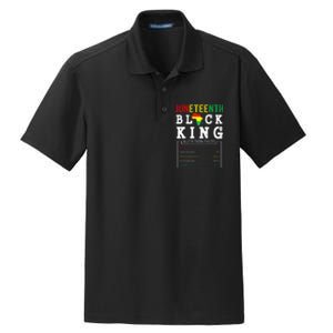 Juneteenth Black King Nutrition Facts Father's Day Melanin Dry Zone Grid Polo