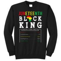 Juneteenth Black King Nutrition Facts Father's Day Melanin Tall Sweatshirt