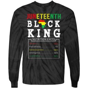 Juneteenth Black King Nutrition Facts Father's Day Melanin Tie-Dye Long Sleeve Shirt