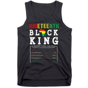 Juneteenth Black King Nutrition Facts Father's Day Melanin Tank Top