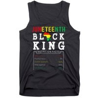 Juneteenth Black King Nutrition Facts Father's Day Melanin Tank Top