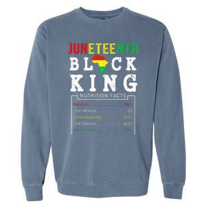 Juneteenth Black King Nutrition Facts Father's Day Melanin Garment-Dyed Sweatshirt