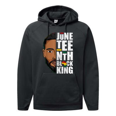 Juneteenth Black King Funny Juneteenth Black King Performance Fleece Hoodie