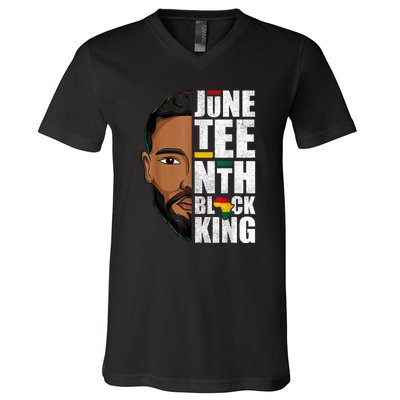 Juneteenth Black King Funny Juneteenth Black King V-Neck T-Shirt