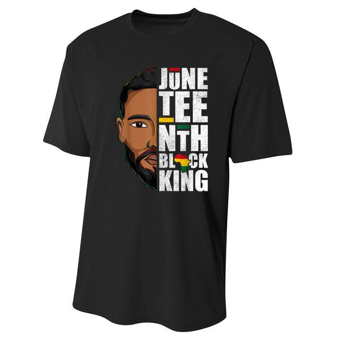 Juneteenth Black King Funny Juneteenth Black King Performance Sprint T-Shirt