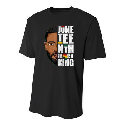 Juneteenth Black King Funny Juneteenth Black King Youth Performance Sprint T-Shirt