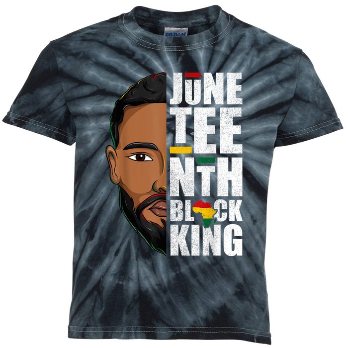 Juneteenth Black King Funny Juneteenth Black King Kids Tie-Dye T-Shirt