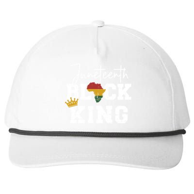 Juneteenth Black King With Pan African Map Flag Gift Snapback Five-Panel Rope Hat