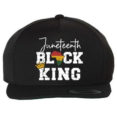 Juneteenth Black King With Pan African Map Flag Gift Wool Snapback Cap