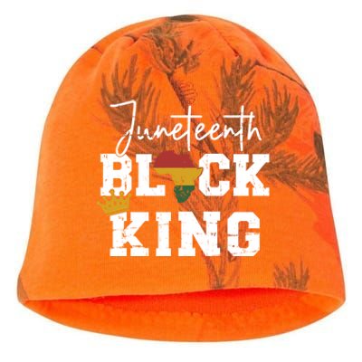 Juneteenth Black King With Pan African Map Flag Gift Kati - Camo Knit Beanie